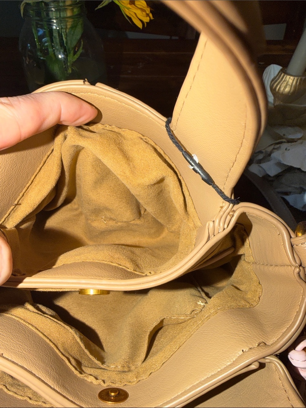 Steve Madden Oplattie Crossbody Bag Tan Top Handle Purse NWT $98 - Picture 10 of 11